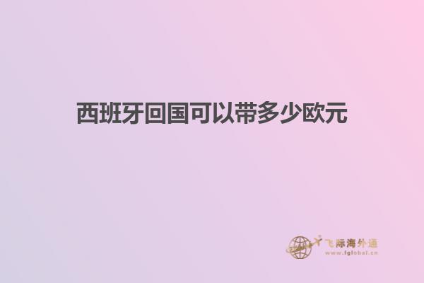 西班牙回国可以带多少欧元