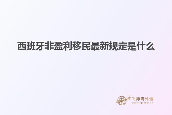 西班牙非盈利移民最新规定是什么
