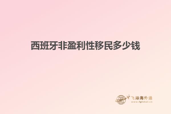 西班牙非盈利性移民多少钱