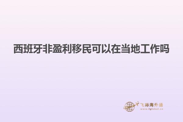 西班牙非盈利移民可以在当地工作吗