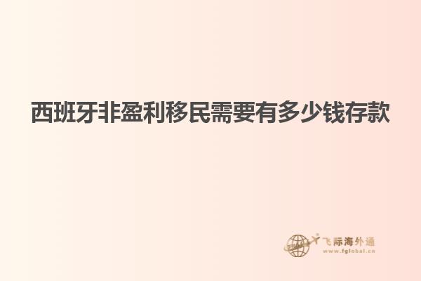 西班牙非盈利移民需要有多少钱存款