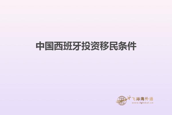 中国西班牙投资移民条件
