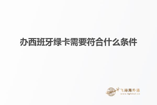办西班牙绿卡需要符合什么条件