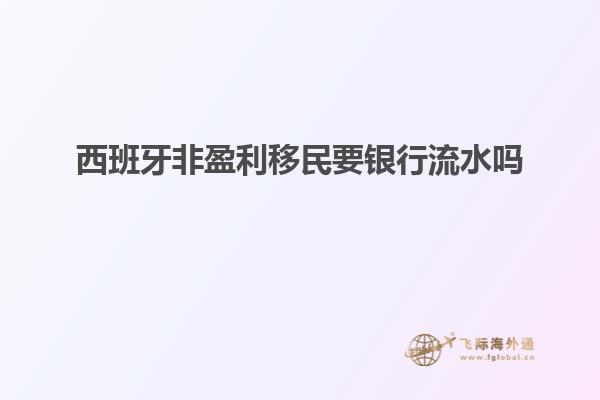 西班牙非盈利移民要银行流水吗