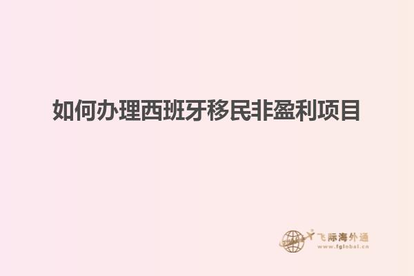 如何办理西班牙移民非盈利项目