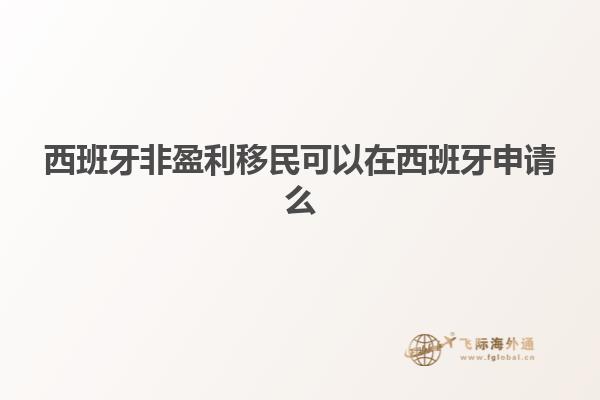 西班牙非盈利移民可以在西班牙申请么
