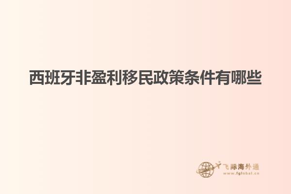 西班牙非盈利移民政策条件有哪些