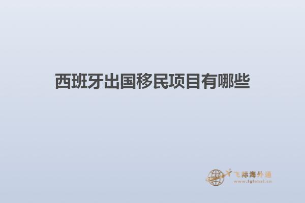 西班牙出国移民项目有哪些