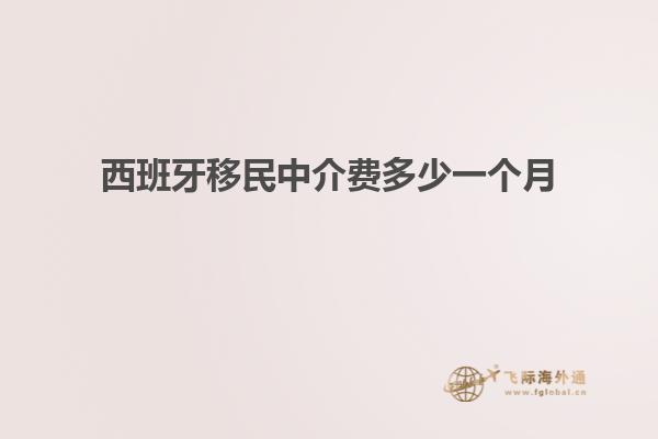西班牙移民中介费多少一个月