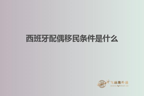 西班牙配偶移民条件是什么
