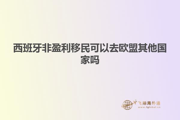 西班牙非盈利移民可以去欧盟其他国家吗