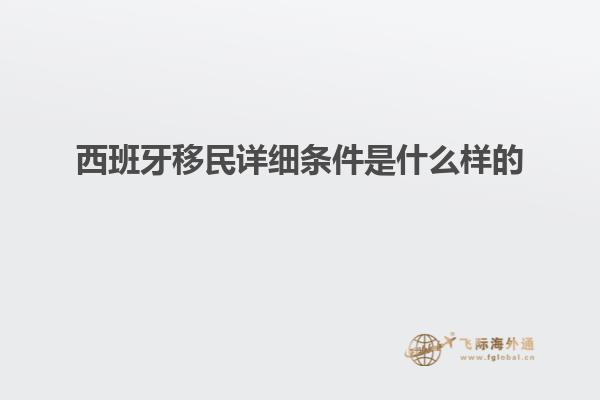 西班牙移民详细条件是什么样的