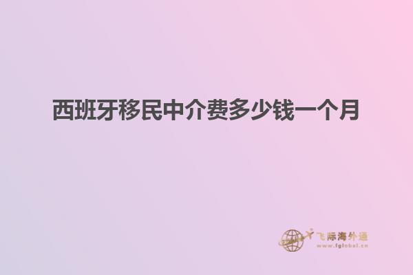 西班牙移民中介费多少钱一个月