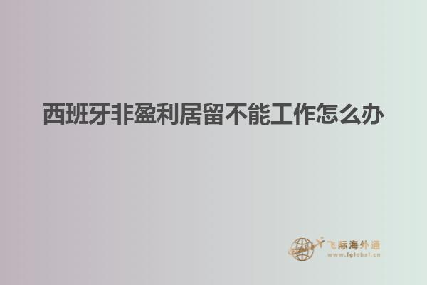 西班牙非盈利居留不能工作怎么办