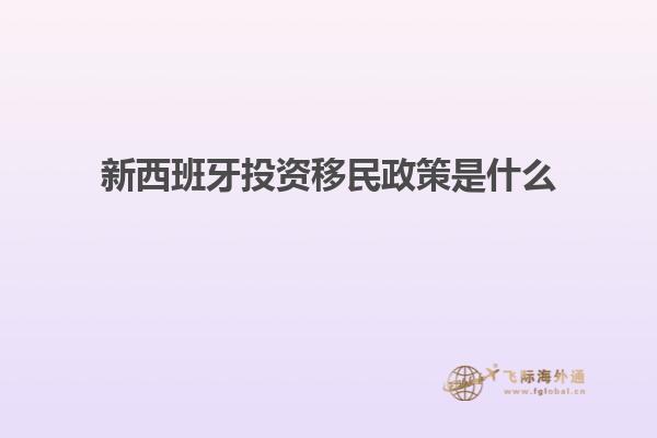 新西班牙投资移民政策是什么