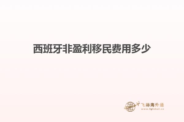 西班牙非盈利移民费用多少