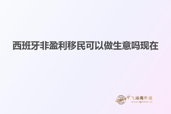 西班牙非盈利移民可以做生意吗现在