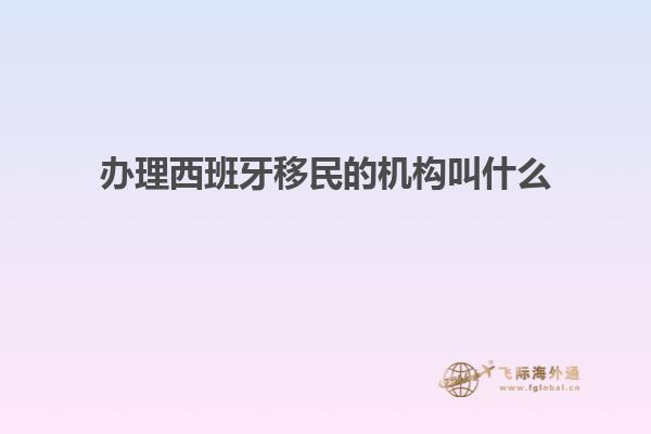 办理西班牙移民的机构叫什么