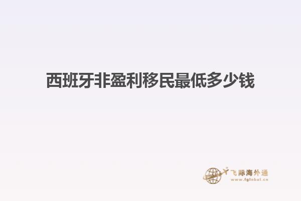 西班牙非盈利移民最低多少钱