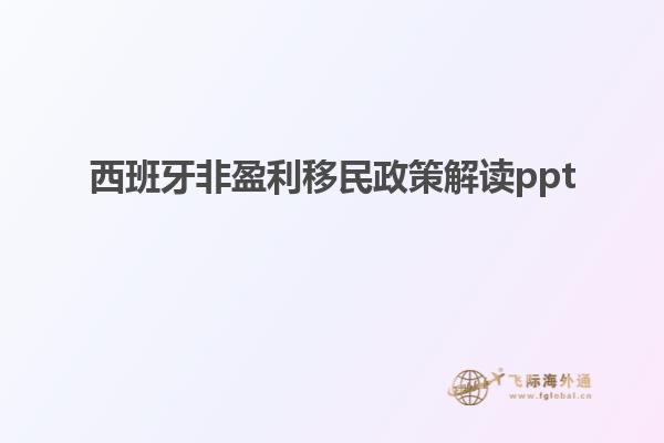 西班牙非盈利移民政策解读ppt