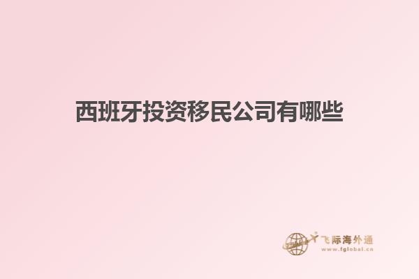 西班牙投资移民公司有哪些