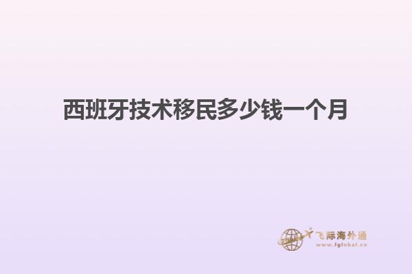 西班牙技术移民多少钱一个月