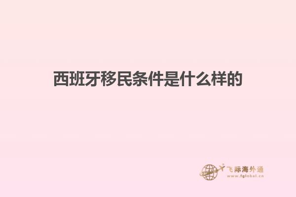 西班牙移民条件是什么样的