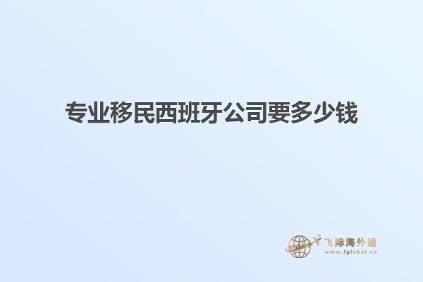 专业移民西班牙公司要多少钱