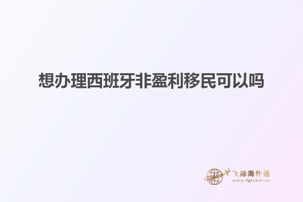想办理西班牙非盈利移民可以吗