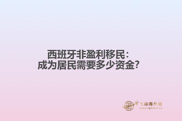 西班牙非盈利移民：成为居民需要多少资金？