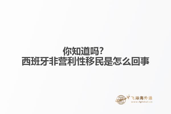 你知道吗？西班牙非营利性移民是怎么回事