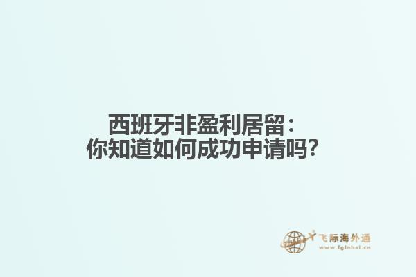 西班牙非盈利居留：你知道如何成功申请吗？