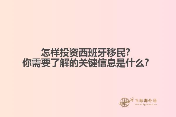 怎样投资西班牙移民?你需要了解的关键信息是什么?