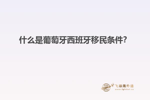 什么是葡萄牙西班牙移民条件？