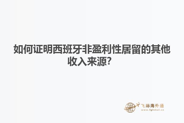 如何证明西班牙非盈利性居留的其他收入来源？