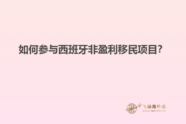 如何参与西班牙非盈利移民项目？