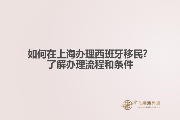 如何在上海办理西班牙移民？了解办理流程和条件