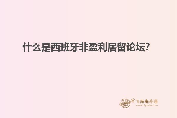 什么是西班牙非盈利居留论坛？