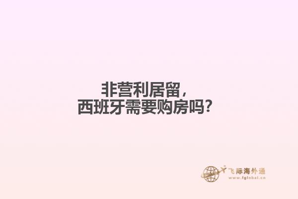 非营利居留，西班牙需要购房吗？