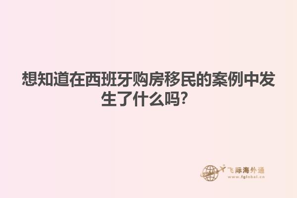 想知道在西班牙购房移民的案例中发生了什么吗？