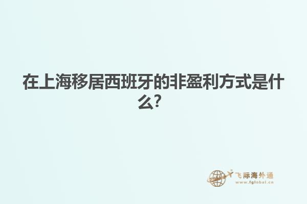 在上海移居西班牙的非盈利方式是什么？