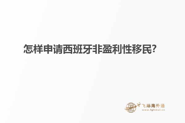 怎样申请西班牙非盈利性移民？