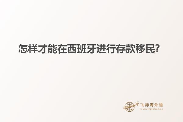 怎样才能在西班牙进行存款移民？