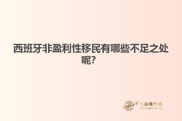 西班牙非盈利性移民有哪些不足之处呢？