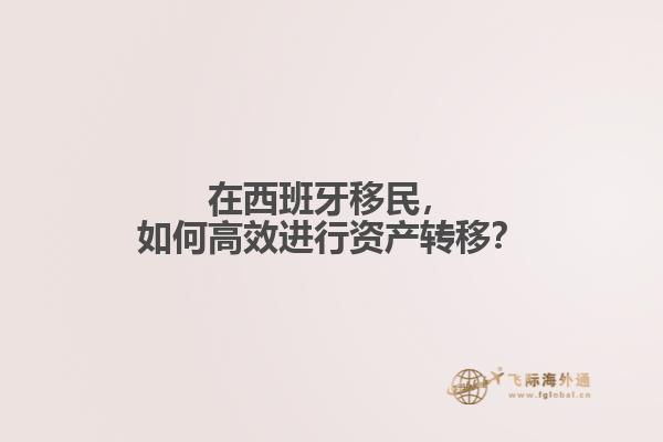 在西班牙移民，如何高效进行资产转移？