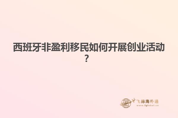 西班牙非盈利移民如何开展创业活动？