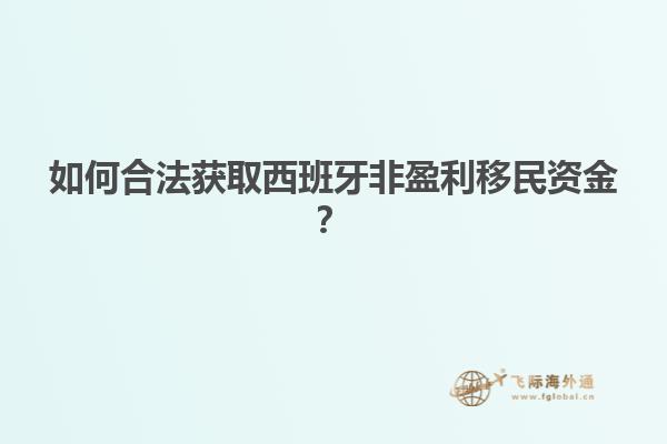 如何合法获取西班牙非盈利移民资金？
