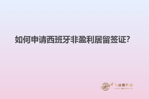 如何申请西班牙非盈利居留签证？