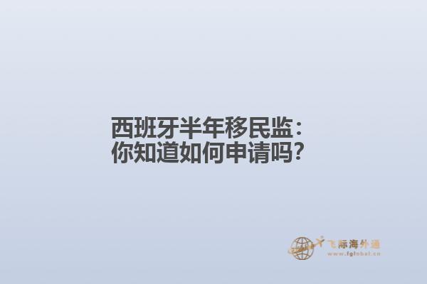 西班牙半年移民监：你知道如何申请吗？