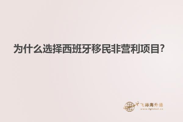 为什么选择西班牙移民非营利项目？